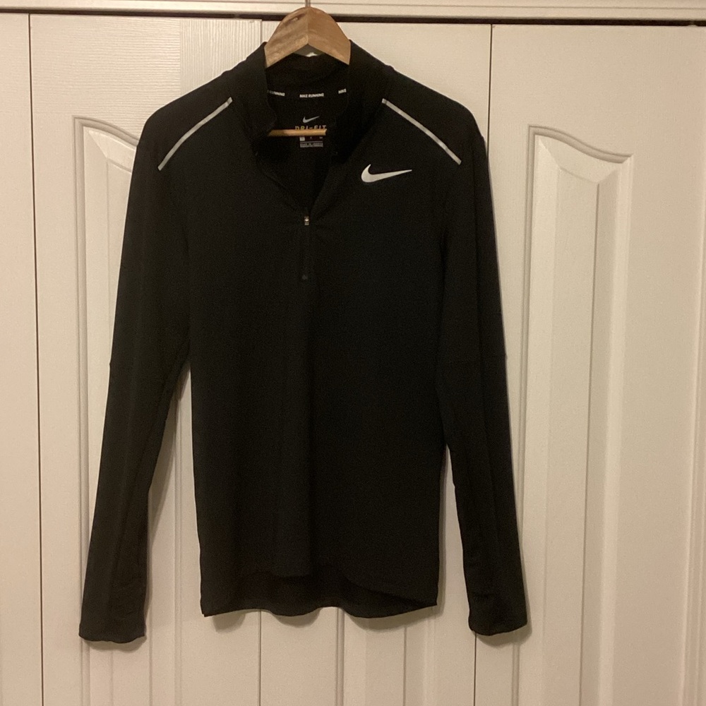 Nike Black Quarter Zip Pullover with White Swoosh